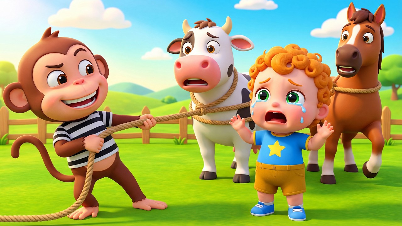 Two Monkey Thieves in Old MacDonald’s Farm! 😱 Every Animal Is Gone! New Old MacDonald Rescue Story