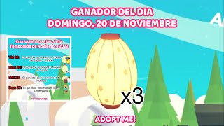 GANADOR DEL SORTEO DEL DÍA DOMINGO 20 DE NOVIEMBRE EN ADOPT ME