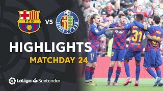 Fc barcelona achieves the win against getafe cf at camp nou with goals
from griezmann and sergi roberto continues fight of championship ...