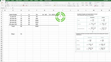 Excel Tables: Calculating the Mean, Variance, and Standard Deviation of a Sample - Part 2
