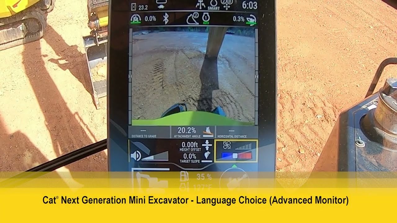 How to Change Language (Advanced Monitor) on Next Gen Cat® Mini Excavators