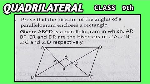 show bisector of the angles of a parallelogram enclosed a rectangle #mathematics #quadrilateral