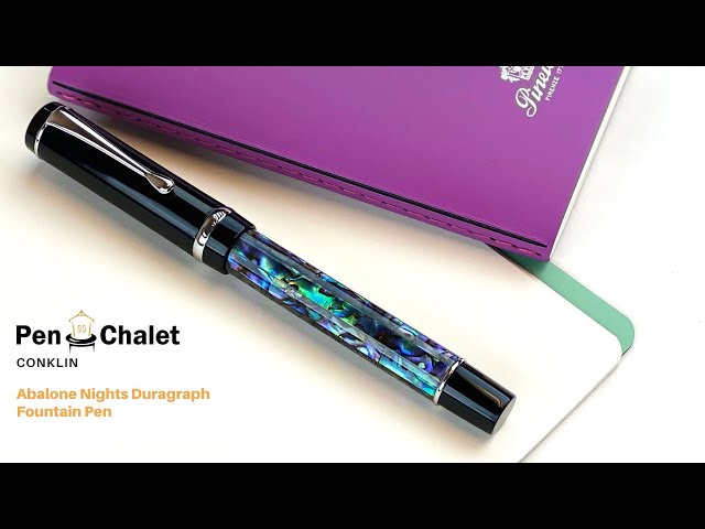 Conklin Toledo Limited Edition Blue Abalone Fountain Pen Rose Gold Trim
