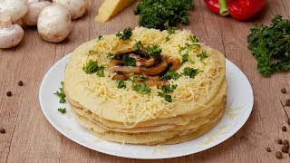 Блинный торт с грибами - Рецепты от Со Вкусом Блинный торт с грибами - Рецепты от Со Вкусом