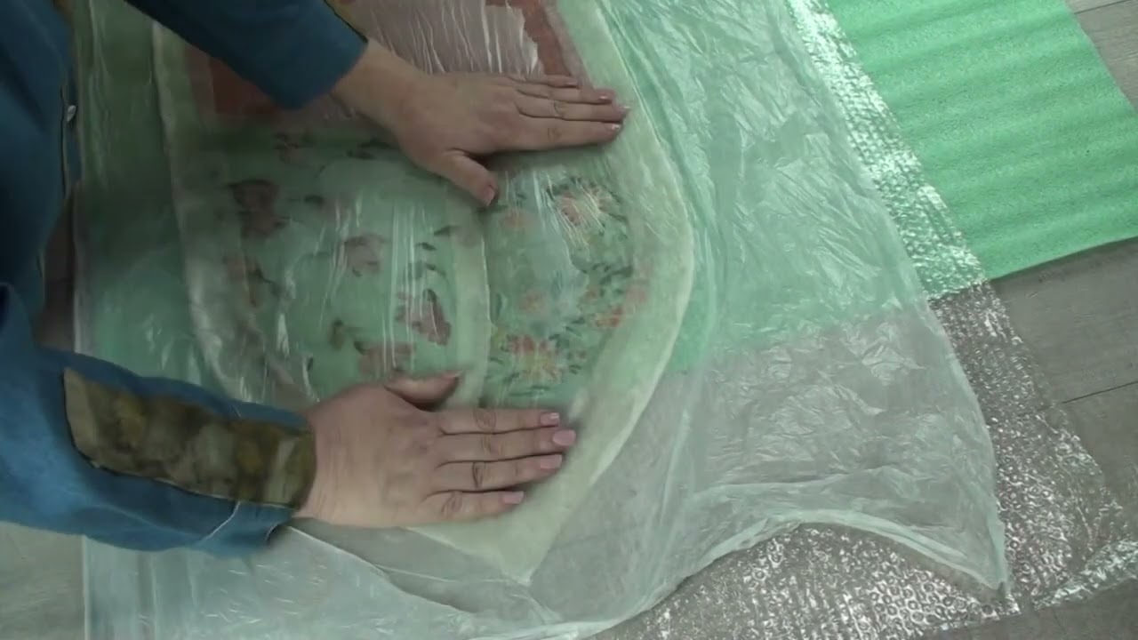 МК Регины Журавлевой  по валянию шарфа в витражной технике «Всё кстати»