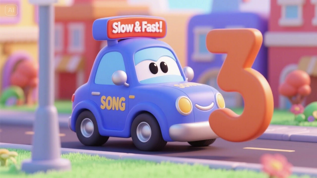Slow and Fast – Number Car Song | Nursery Rhymes & Kids Songs