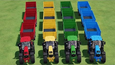 COLOURS OF TRACTOR AND TROLLEY  GRASS TRANSPORT BY JCB IN FS22!!