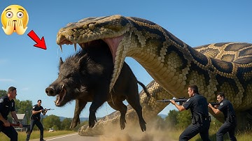 Animal rescue: Brave Heroes Battle GIANT Python to Save Helpless Pig 🐖