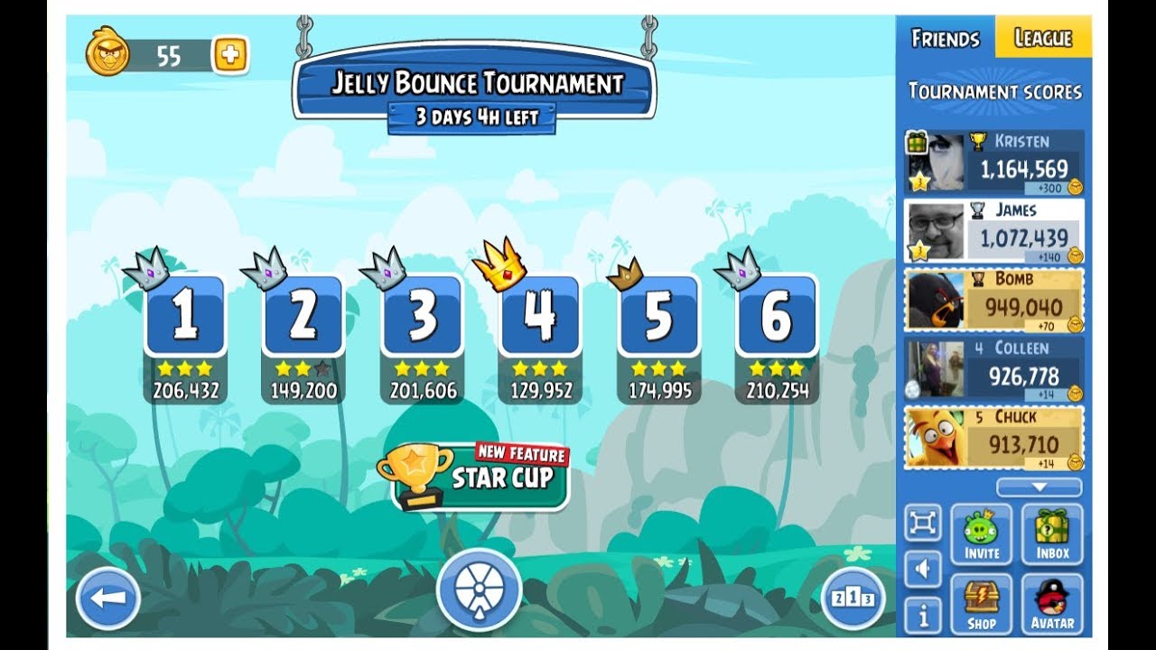 Angry Birds Friends 2017 Weekly Tournament 276a Levels 1-6 on August 31st, 2017 949,040,pts