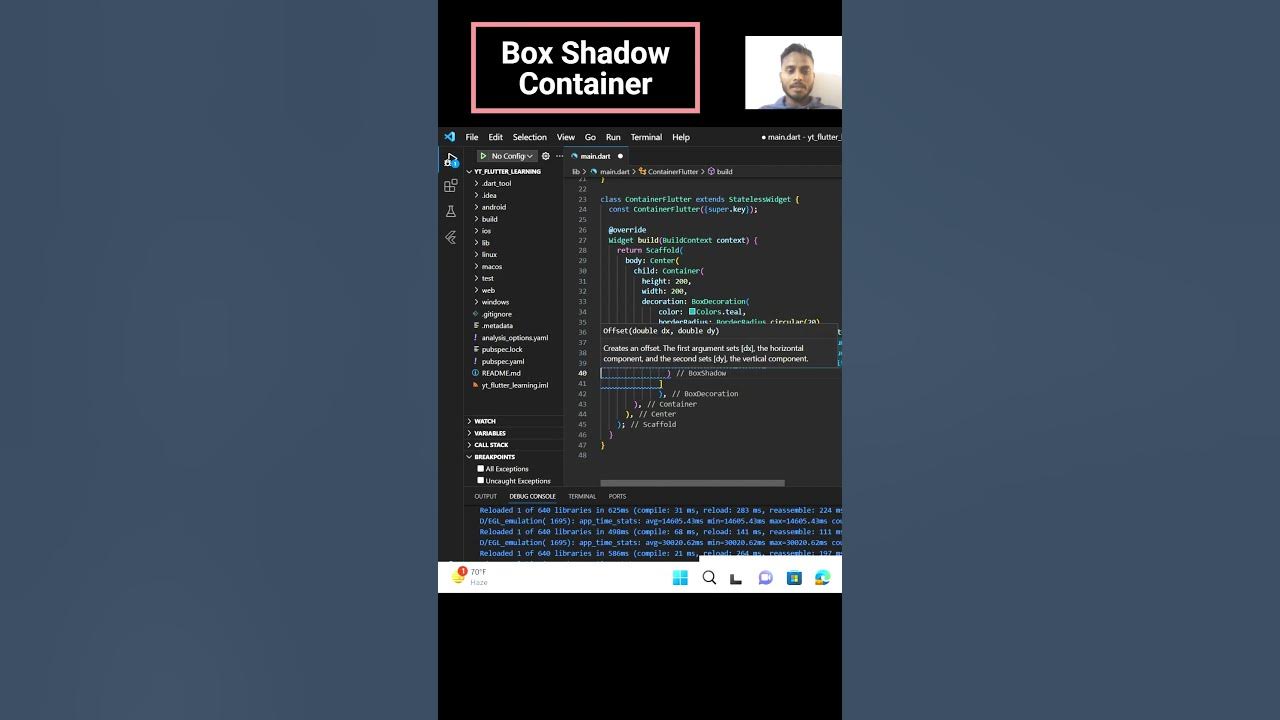 Box Shadow Container Flutter #flutter #shortvideo - YouTube