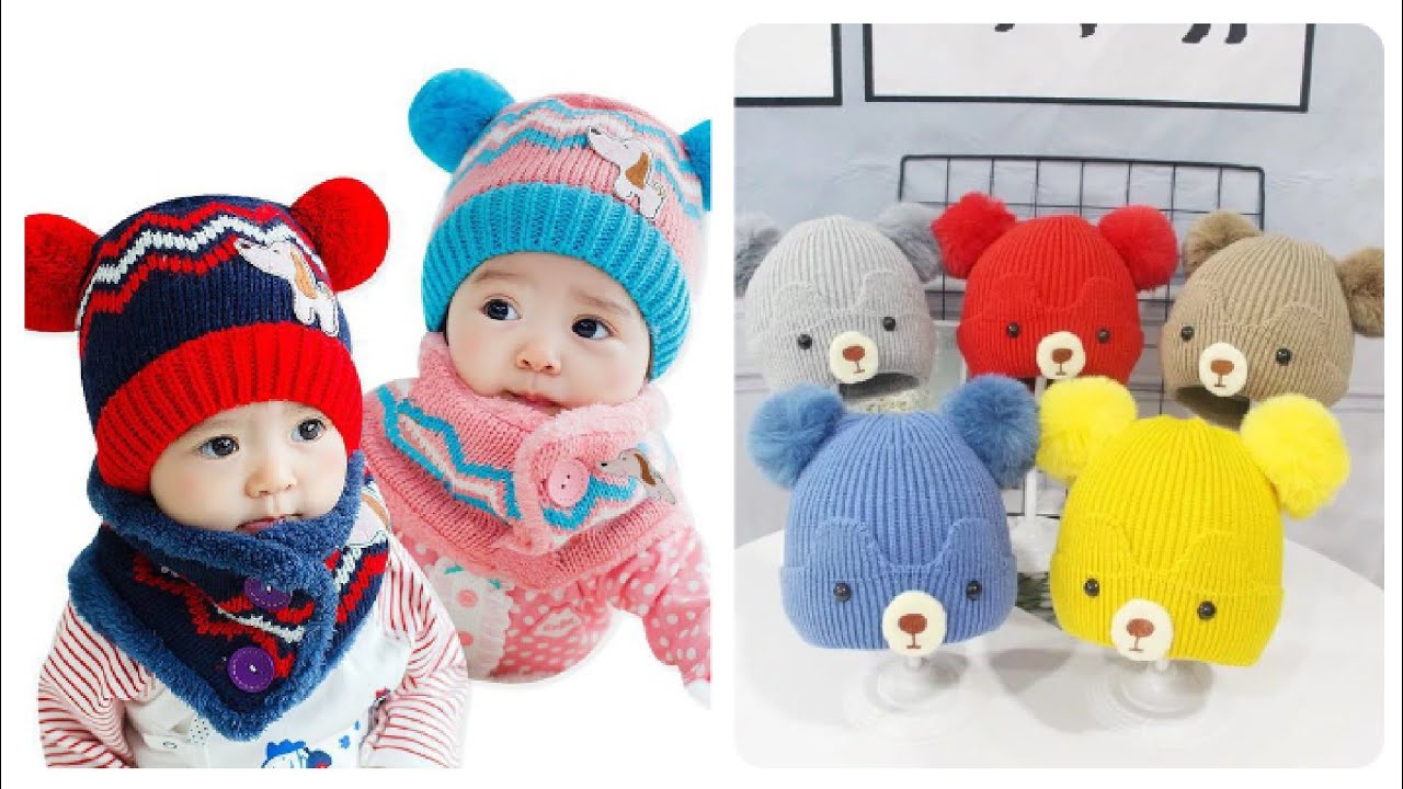 Adorable Crochet Baby Caps/Hats pattern/Earflap Knit Warm Cap/Crochet Baby Bear Beanie For BabyBoys