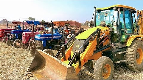 JCB 3dx Xpert Loading Mud Trolley | Mahindra 275 Di | Powertrac Tractor | Jcb video #jcb #tractor