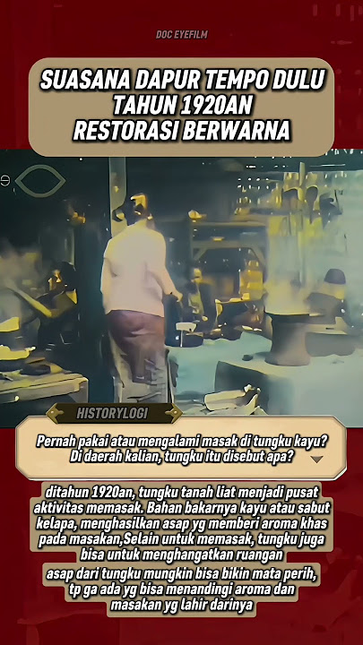 SUASANA DAPUR SEDERHANA TEMPO DULU TAHUN 1920AN #shorts #sejarah