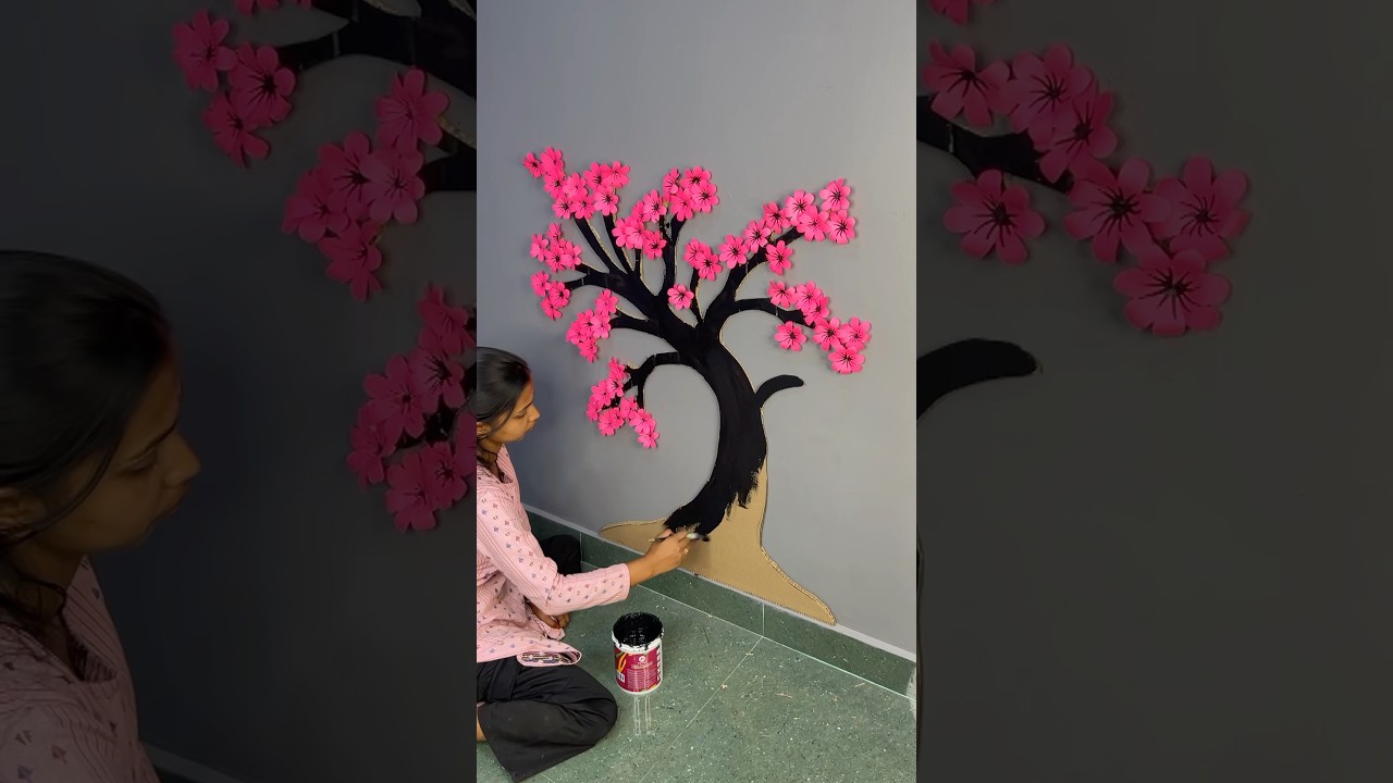 Amazing tree wall decor using paper 