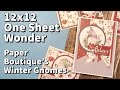 12x12" One Sheet Wonder // Making 10 Cards + A Bonus Card! // The Paper Boutique Winter Gnomes