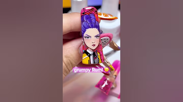 I made K-pop demon hunters nail art 💖😱 #nailart #gelnails #nailinspo