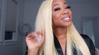 Short 13X4 Transparent Lace Frontal Blonde 613 Human Hair Wig