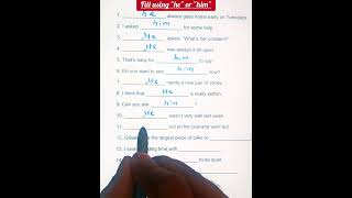 He or Him | English grammar test | English grammar #shorts #english