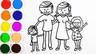 Dibuja y Colorea Una Familia - Dibujos Para Niños - Learn Colors / FunKeep  - YouTube