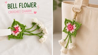 Easy Crochet Butterfly Bell Flower Bag Charm | Step-by-Step Tutorial