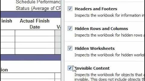 How to inspect a workbook for personal information or hidden metadata