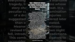 How a Shipwreck Autopsy and Shifting Testimony Altered the Timeline of a Maritime Disaster