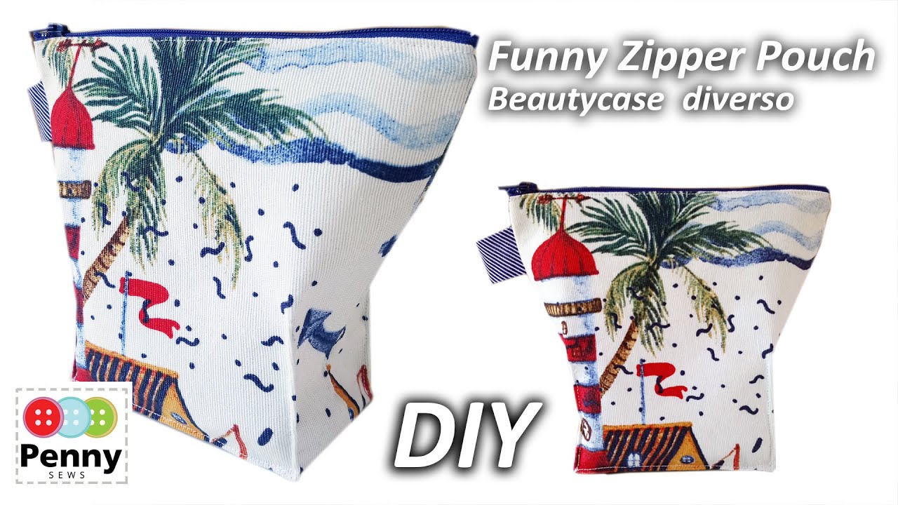 How to Sew Zipper Pouch | DIY Zippered box Purse | Cucire beautycase con zip | DIY fabric Pouch bag