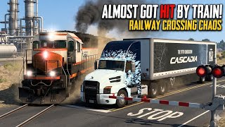 I DIDN'T SEE THE TRAIN... ALMOST GOT CRUSHED! 😱|  ATS | EUROGZ