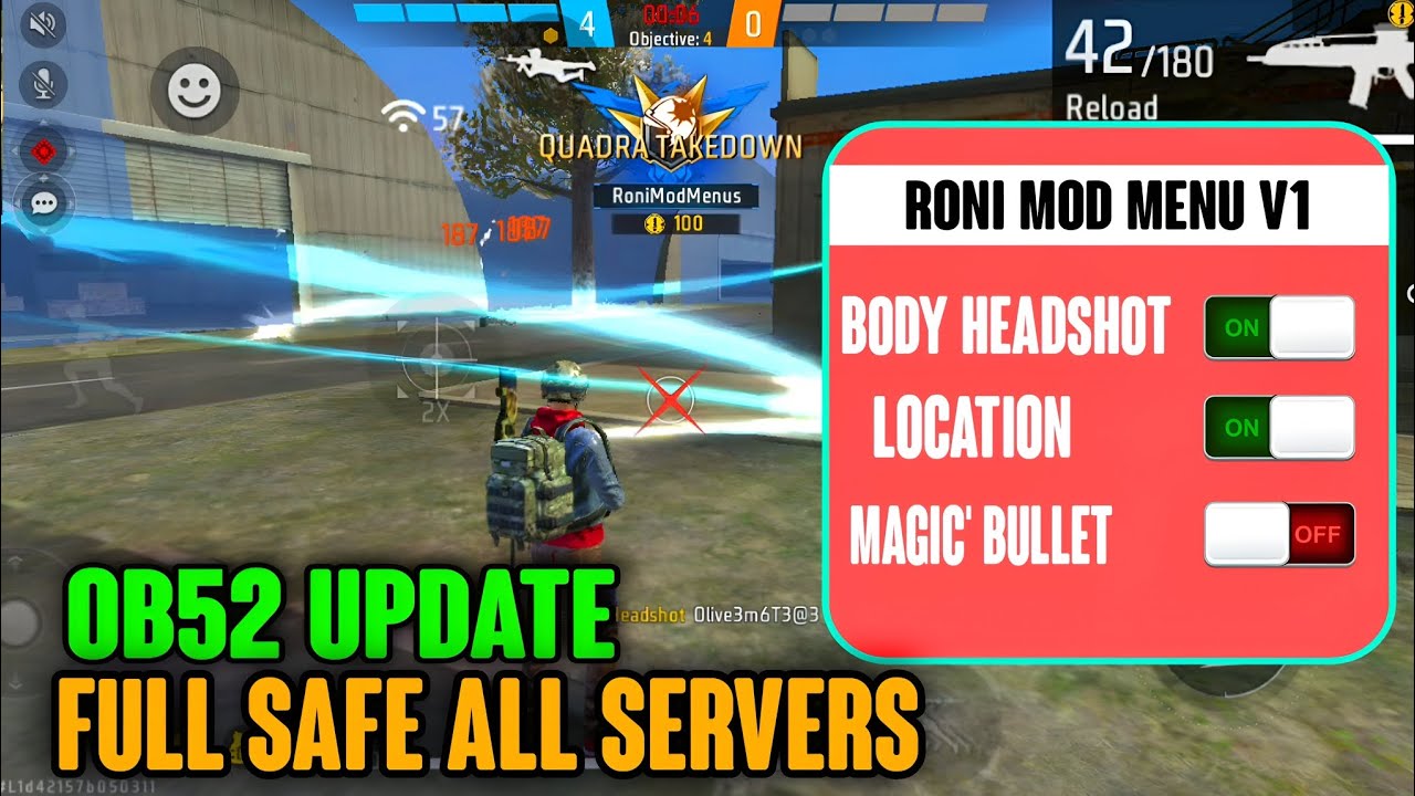 RONI MOD MENU V1 🌎|| OB51 FF | FREE FIRE NEW MOD MENU || FF CONFIG- RONI MOD MENU-ANTI BAN 💯