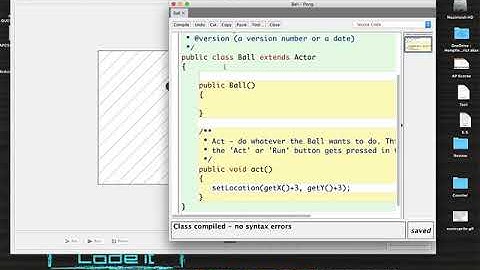 Greenfoot Pong Game Part I