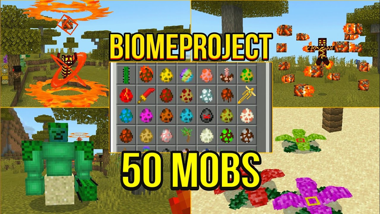 NOVOS MOBS E ITENS PARA MINECRAFT PE 1.11.0.3 - BIOME PROJECT: 0 ADDON ...