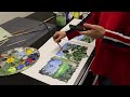 Painting multiple artworks at the same time for loose and free mark making