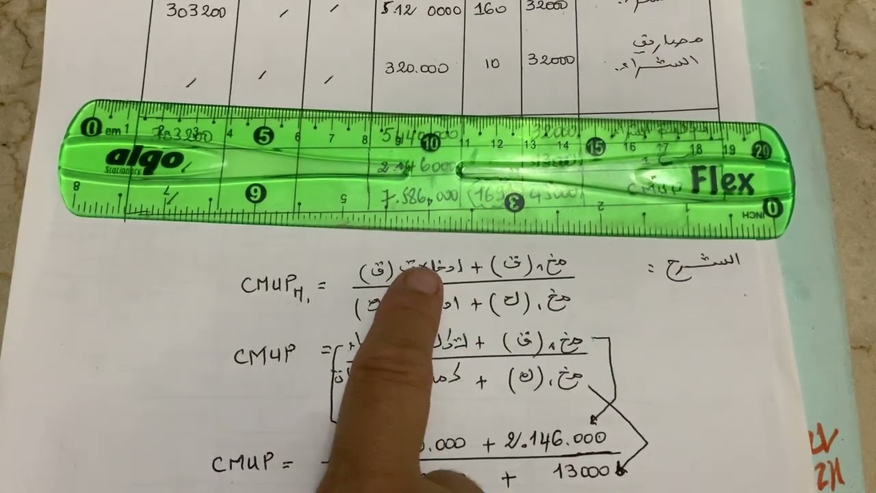 استخدام طريقة cmup التكلفة الوسطية المرجحة في الاخراجات ، حل تمرين