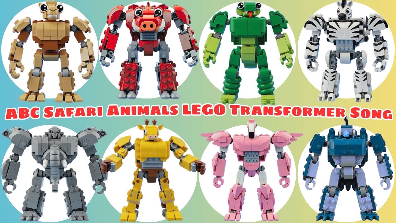 LEGO Transformer Safari Animals ABC Song 🤖🦁 Learn Alphabet & Animal Sounds | Cat Family