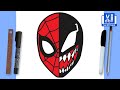 How To Draw SPIDERMAN VS VENOM | Draw Marvel Characters Step By Step