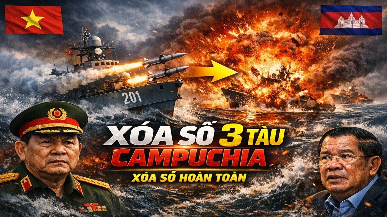 NÓNG! 3 Tàu CAMPUCHIA Nổ Súng - Khu Trục 201 VIỆT NAM Xóa Sổ 2 Tàu, Bắt Sống 35 Tù Binh