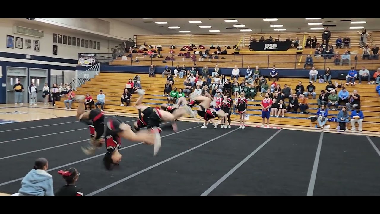 Hannah and the Maricopa Rams at cheering December 2024 competition