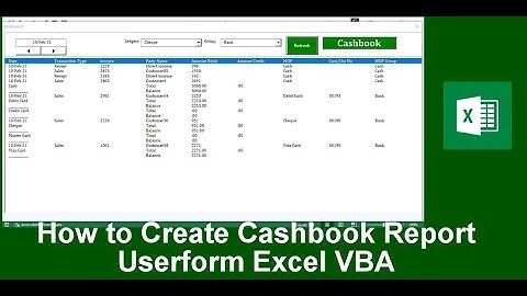 Create Cashbook Report Userform Excel VBA