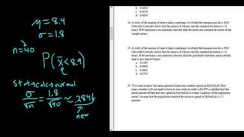 #19. StatCrunch Normal Probability with the Central Limit Theorem