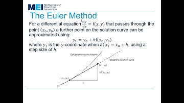 MEI FPT: Differential Equations 3 - Numerical solutions: Standard Euler method
