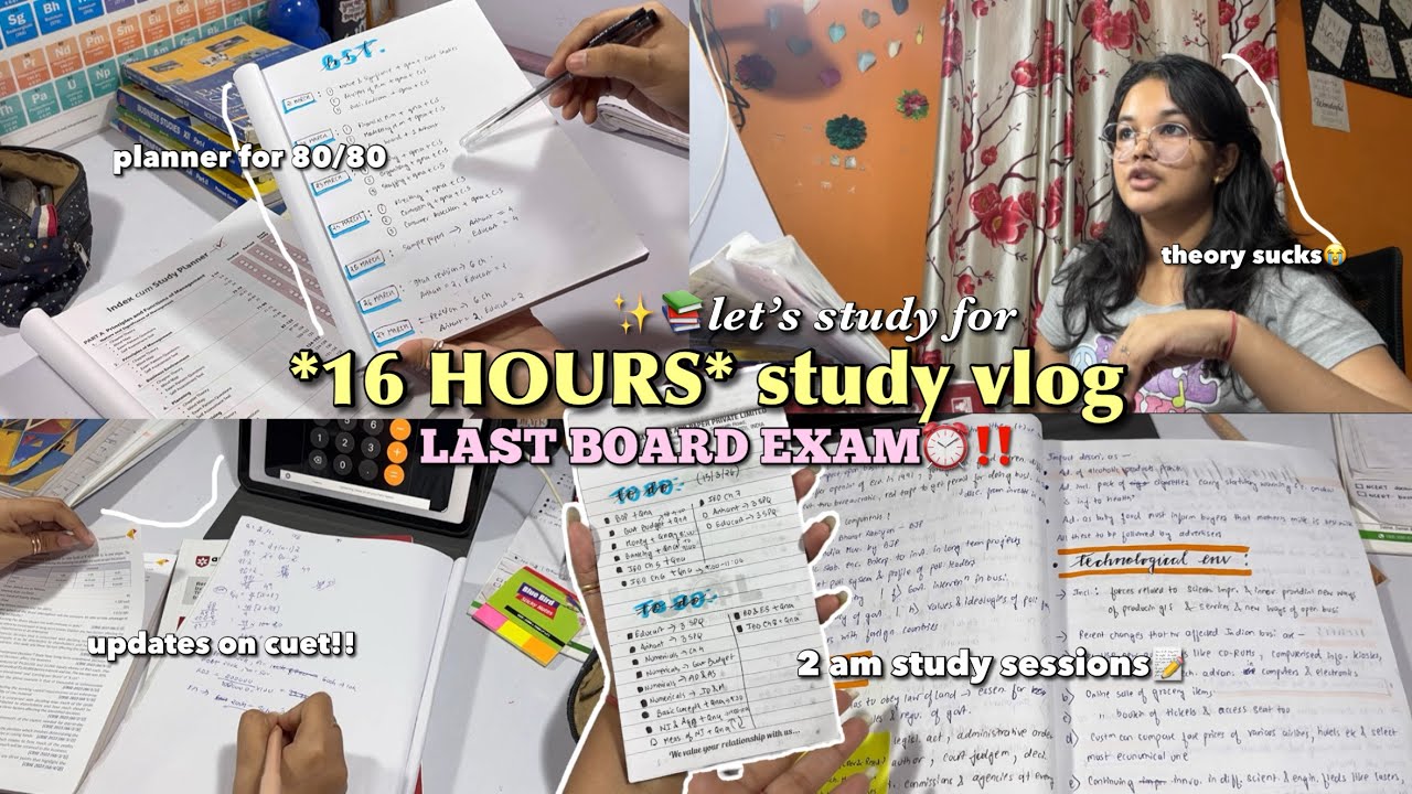 *12 HOURS* study for BOARDS📝 2 am study, productive study routine ...