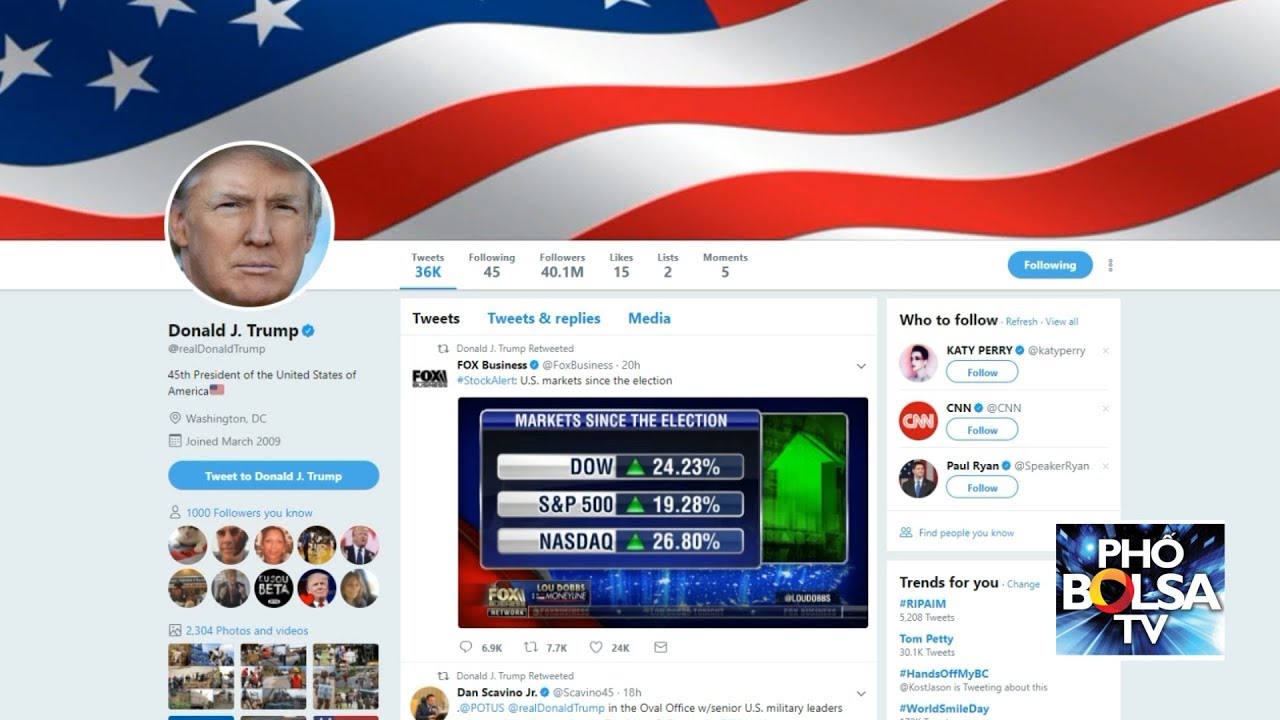 việt nam lịch đá bóng Phân tích trang Twitter của Tổng thống Donald Trump - 06/10/2017