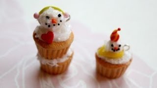 ☃ Polymer Clay Snowmen Cupcakes ☃