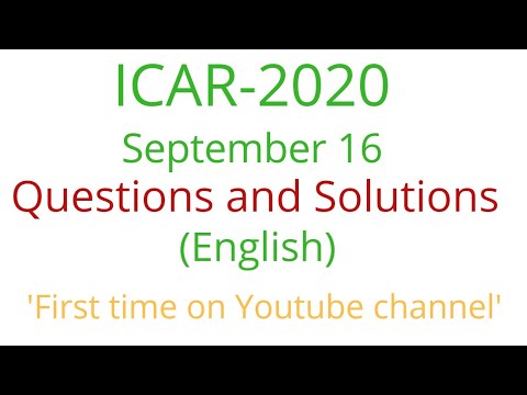 ICAR 2020, Sept 16 Questions With solutions/ English /All India Agriculture Entrance examination