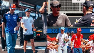 Max Verstappen chilling with Kimi Antonelli in Drivers Parade | F1 Drivers chilling together BTS