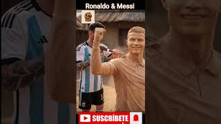 Ronaldo & Messi Transforming Wood Into #carving #shorts #football