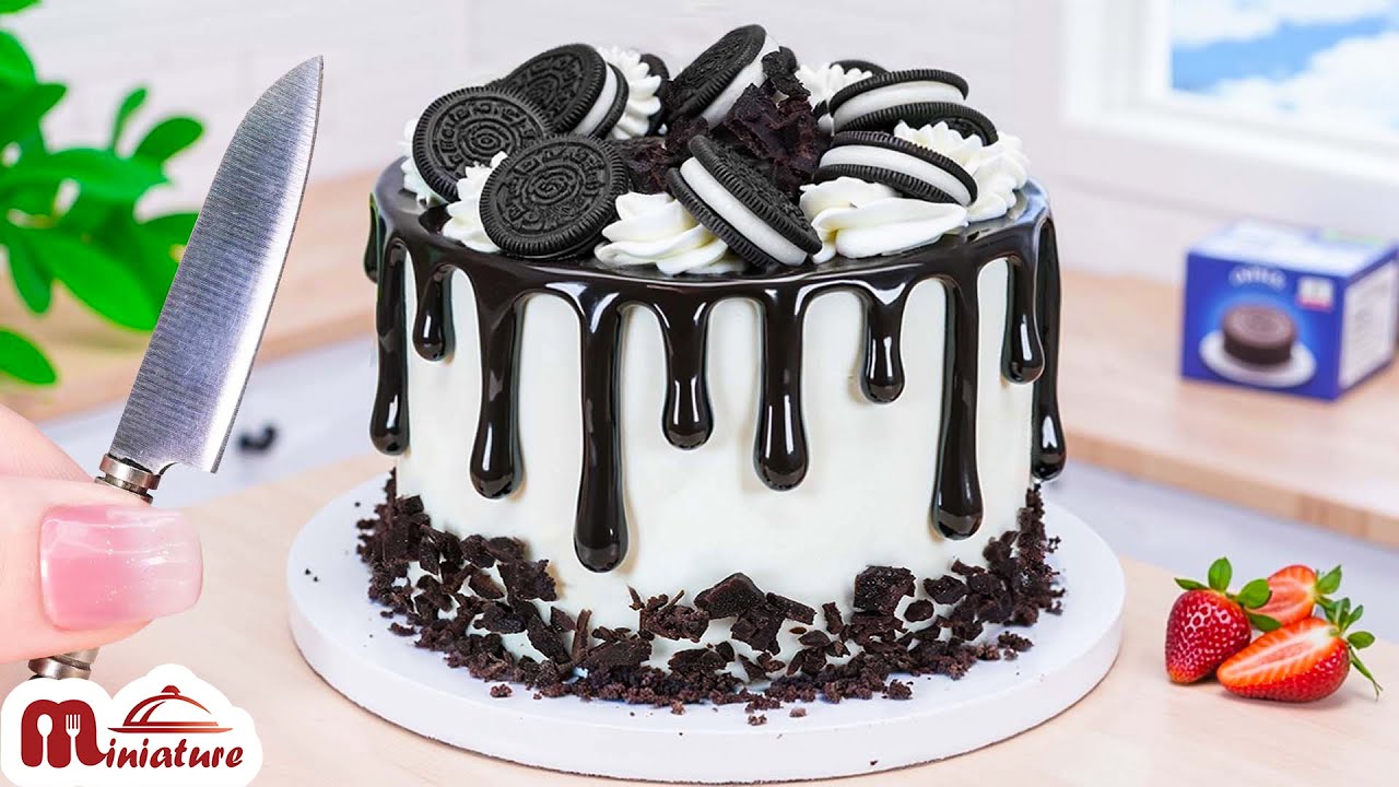 🍰 So Sweet Miniature Oreo Chocolate Drip Cake Recipe | ASMR Cooking Mini Food