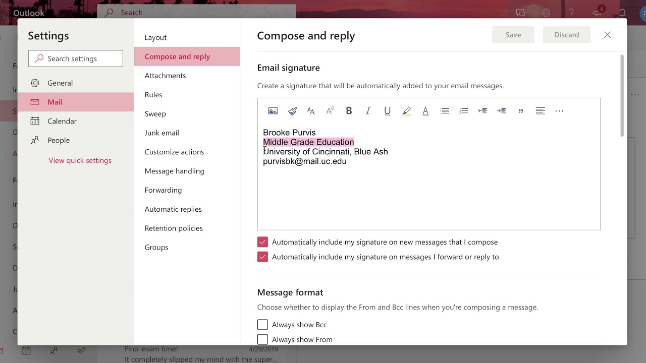 how to create signature in outlook