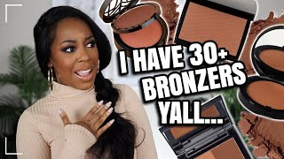 OVER 30 BRONZERS FOR BROWN SKIN | SWATCHES + TOP 10! | Andrea Renee