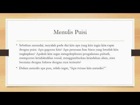Belajar Menulis Puisi - YouTube